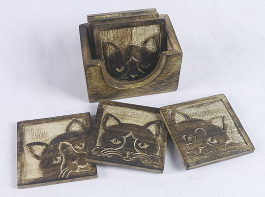Set Of 6 Cat Coasters